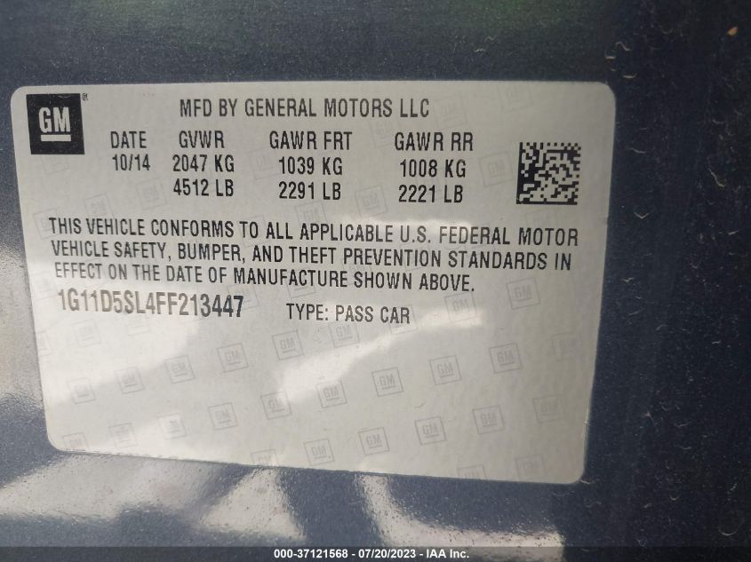 2015 CHEVROLET MALIBU LT - 1G11D5SL4FF213447