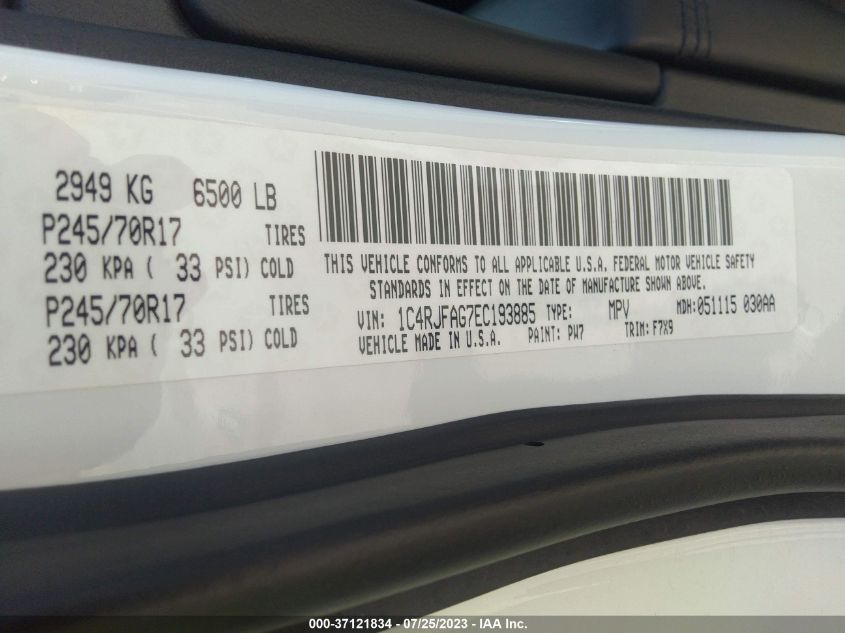 2014 JEEP GRAND CHEROKEE LAREDO - 1C4RJFAG7EC193885