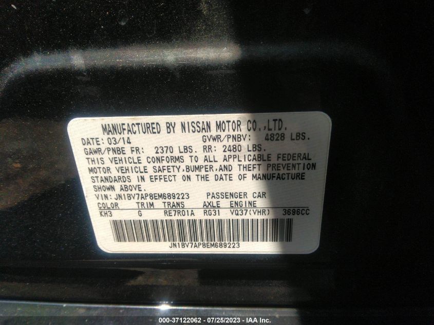 2014 INFINITI Q50 PREMIUM - JN1BV7AP8EM689223