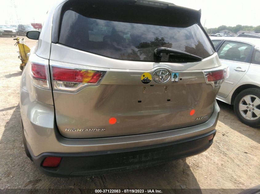 2015 TOYOTA HIGHLANDER XLE - 5TDJKRFH9FS159394