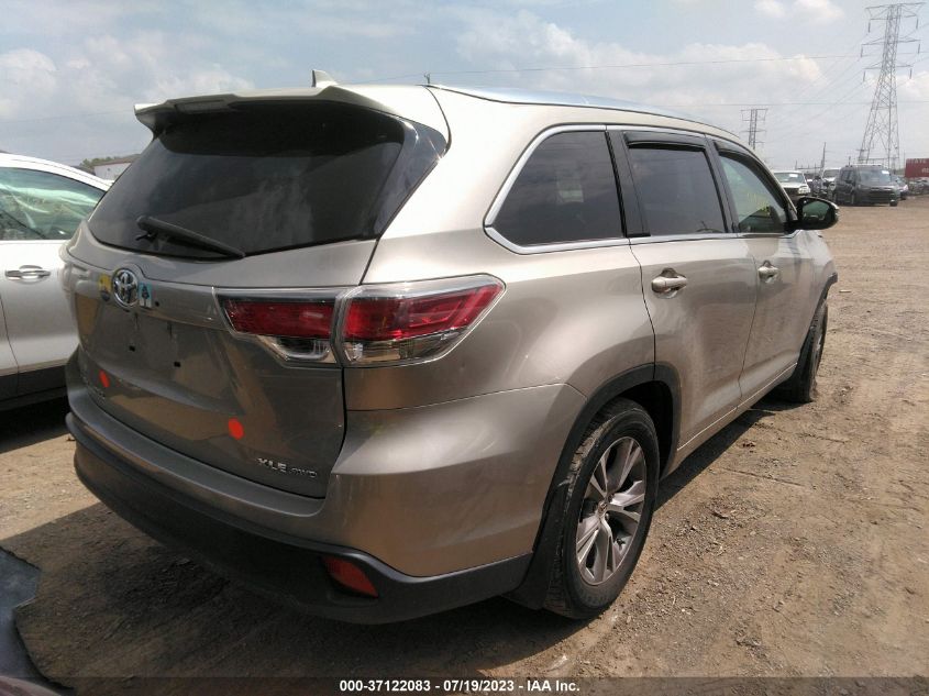 2015 TOYOTA HIGHLANDER XLE - 5TDJKRFH9FS159394