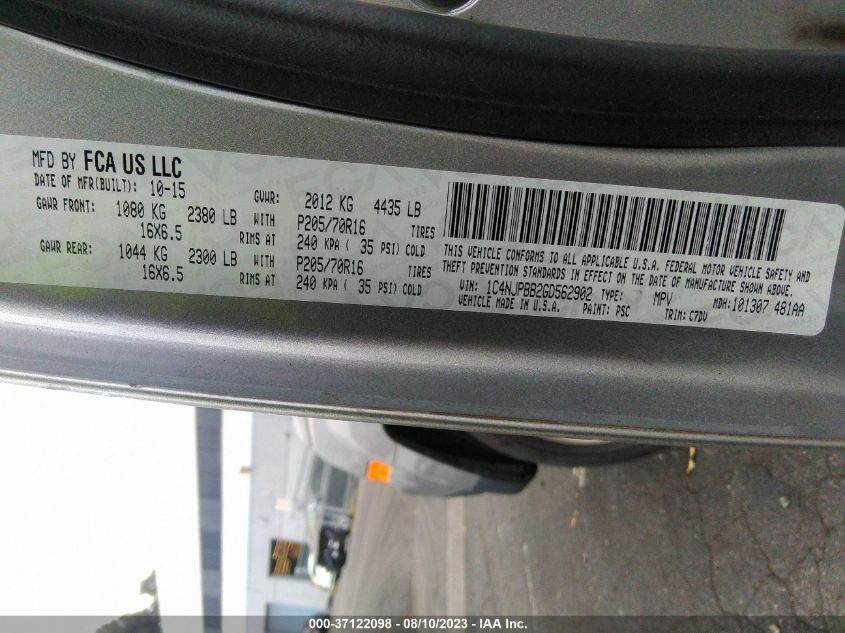 2016 JEEP PATRIOT SPORT - 1C4NJPBB2GD562902