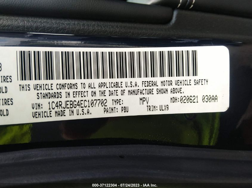 2014 JEEP GRAND CHEROKEE LIMITED - 1C4RJEBG4EC107702