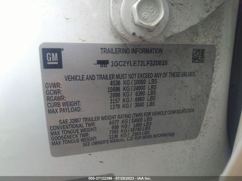 2020 CHEVROLET SILVERADO 2500HD WORK TRUCK - 1GC2YLE72LF320818