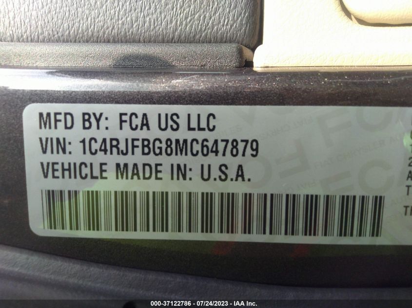 2021 JEEP GRAND CHEROKEE LIMITED - 1C4RJFBG8MC647879