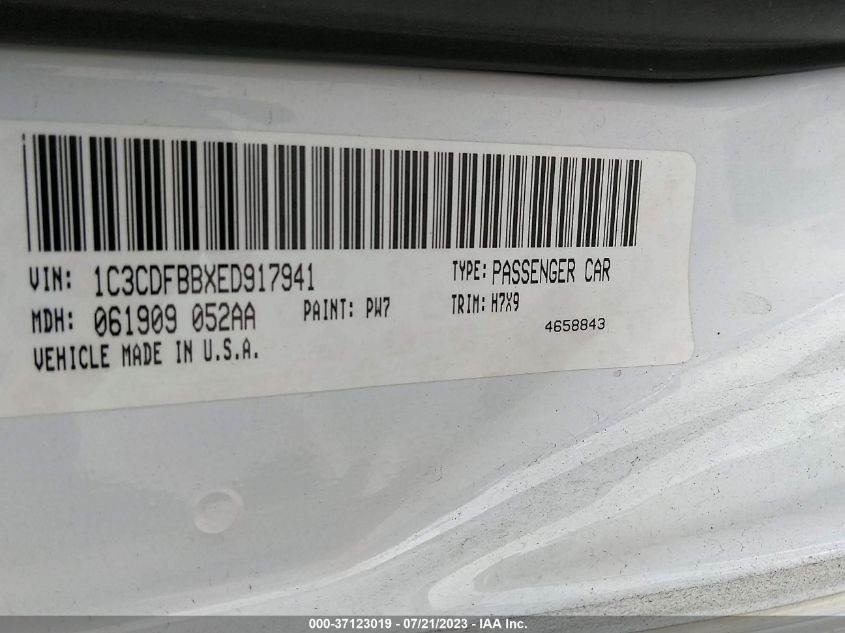 2014 DODGE DART SXT - 1C3CDFBBXED917941