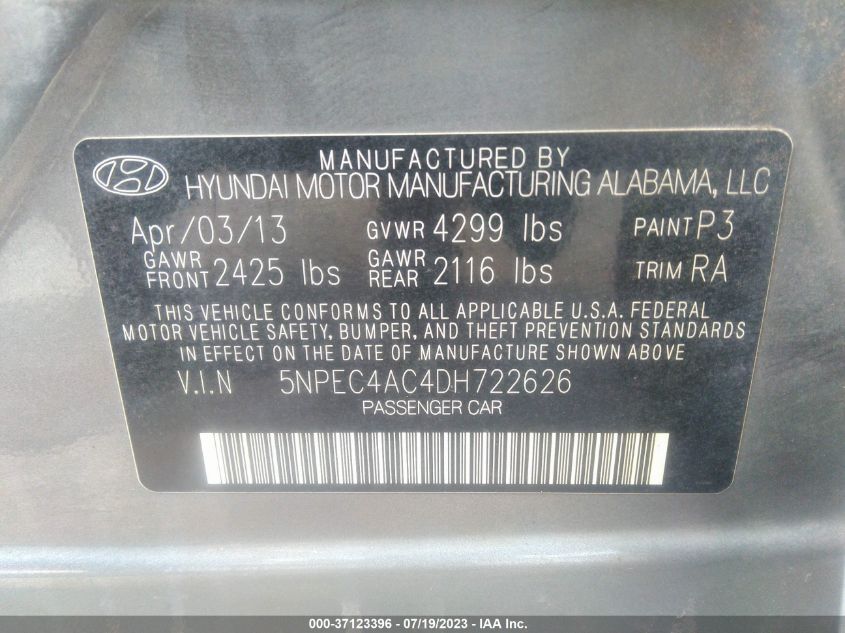 2013 HYUNDAI SONATA SE - 5NPEC4AC4DH722626