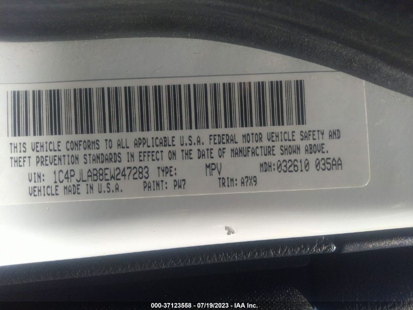 2014 JEEP CHEROKEE SPORT - 1C4PJLAB8EW247283