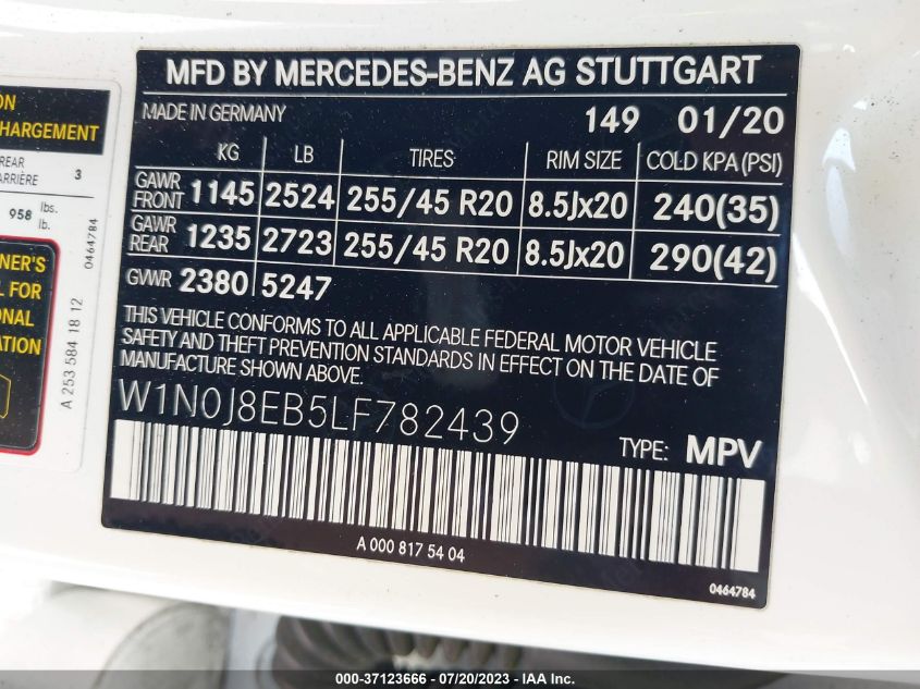 2020 MERCEDES-BENZ GLC GLC 300 - W1N0J8EB5LF782439