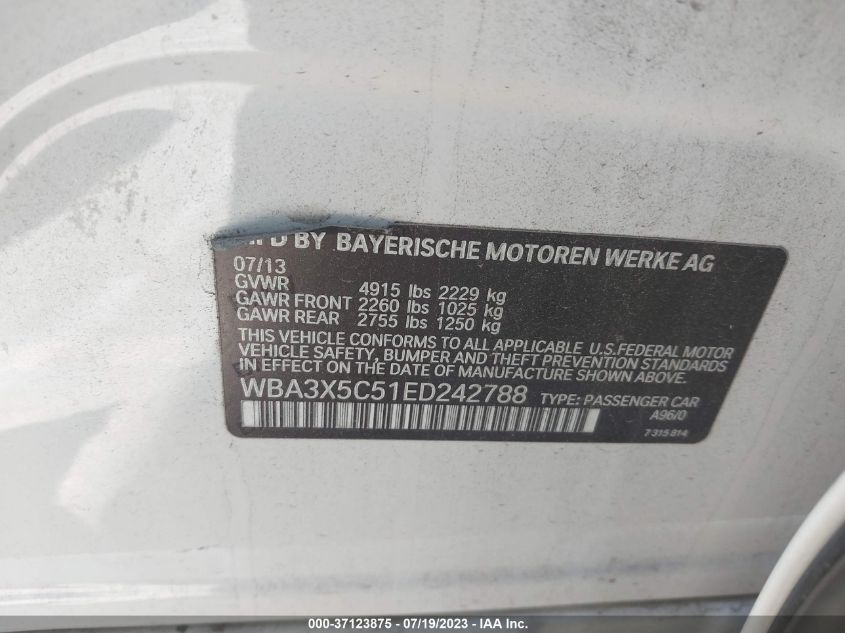 2014 BMW 3 SERIES GRAN TURISMO 328I XDRIVE - WBA3X5C51ED242788