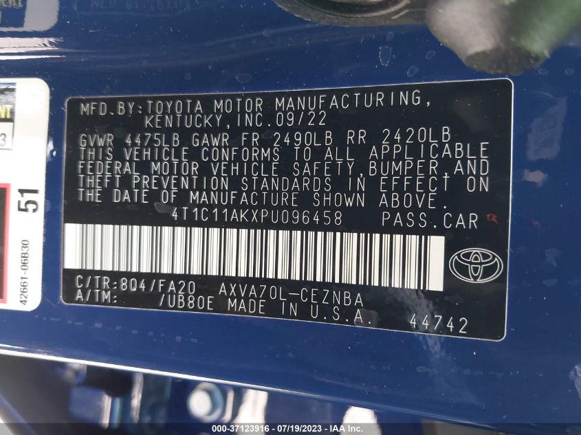 2023 TOYOTA CAMRY LE - 4T1C11AKXPU096458