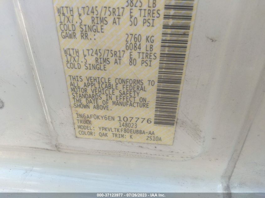 2014 NISSAN NV SV 1N6AF0KY6EN107776