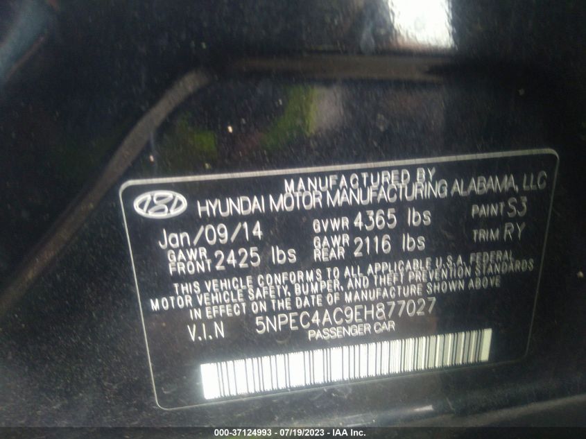 2014 HYUNDAI SONATA LIMITED - 5NPEC4AC9EH877027