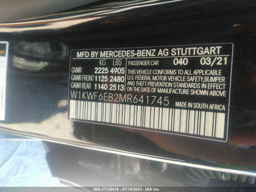 W1KWF6EB2MR641745 Mercedes-Benz C 43 AMG 9