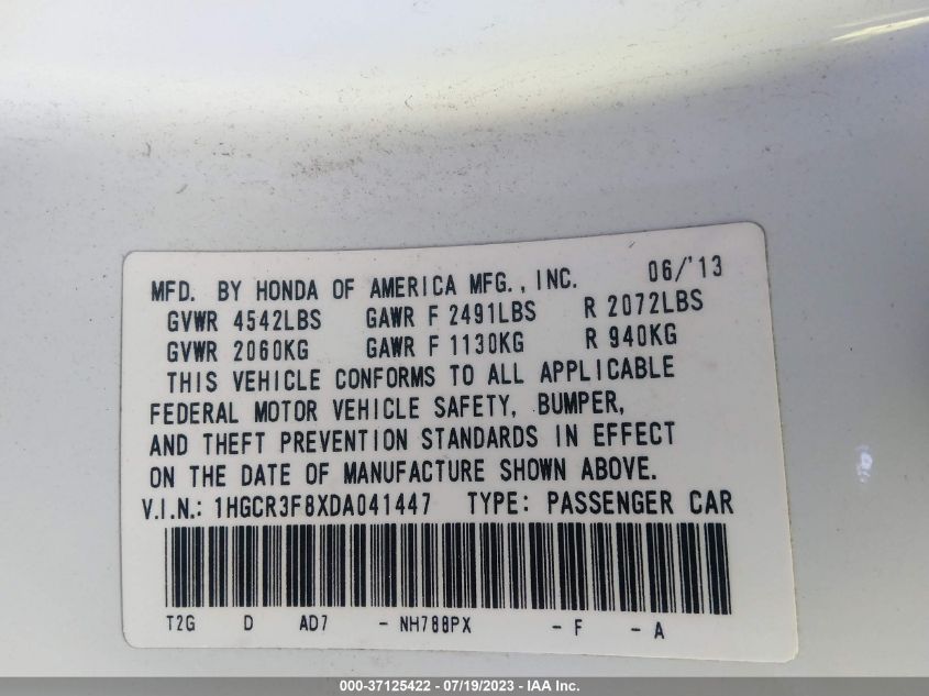 2013 HONDA ACCORD SDN EX-L - 1HGCR3F8XDA041447