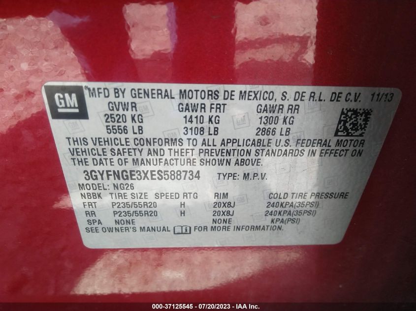2014 CADILLAC SRX PREMIUM COLLECTION - 3GYFNGE3XES588734