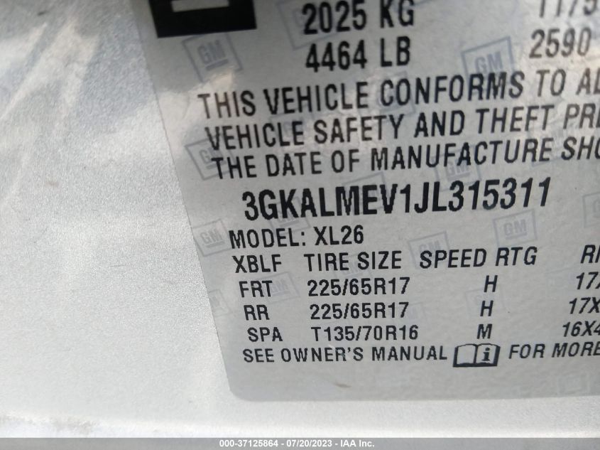 2018 GMC TERRAIN SLE - 3GKALMEV1JL315311