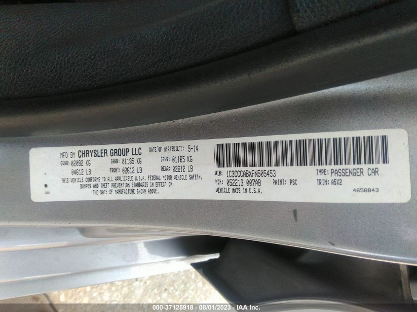 2015 CHRYSLER 200 LIMITED - 1C3CCCABXFN505453
