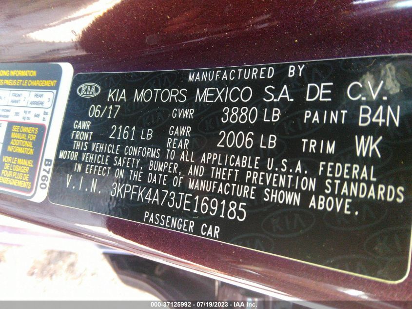 2018 KIA FORTE LX - 3KPFK4A73JE169185