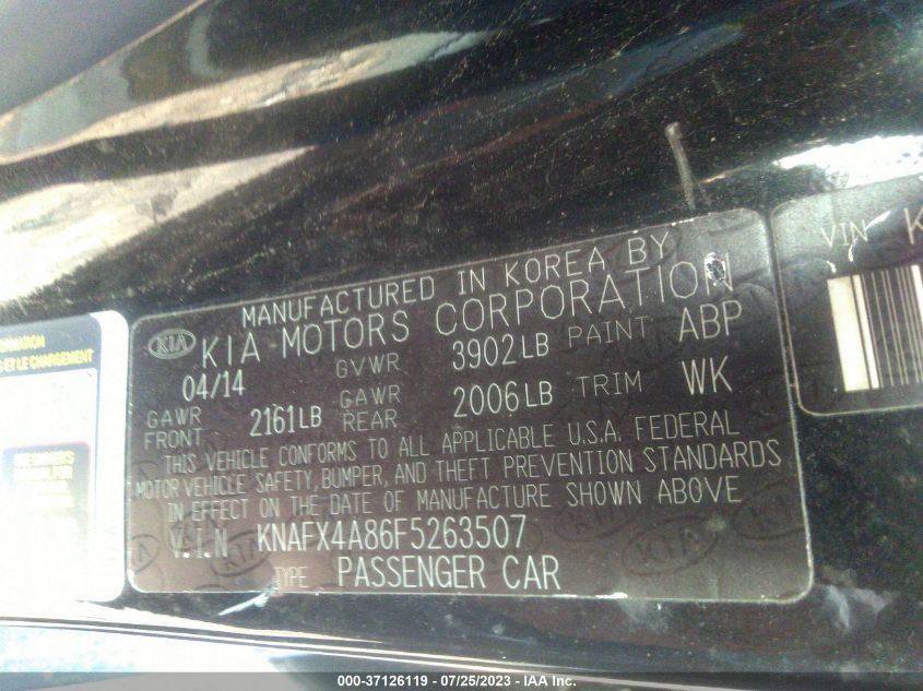 2015 KIA FORTE EX - KNAFX4A86F5263507