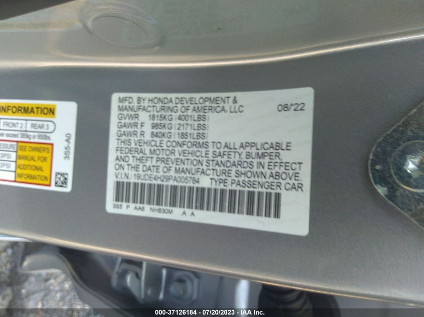 2023 ACURA INTEGRA 19UDE4H29PA005784