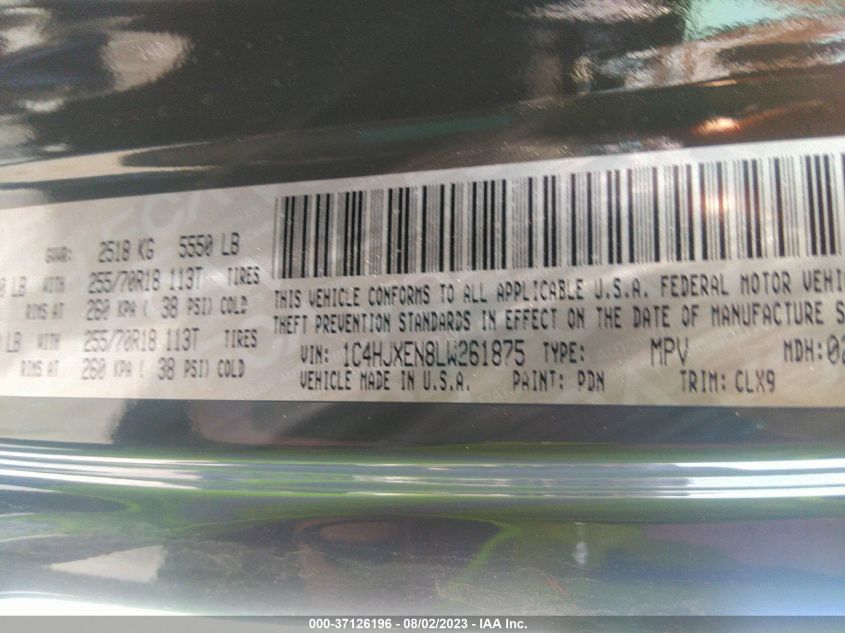 2020 JEEP WRANGLER UNLIMITED SAHARA - 1C4HJXEN8LW261875