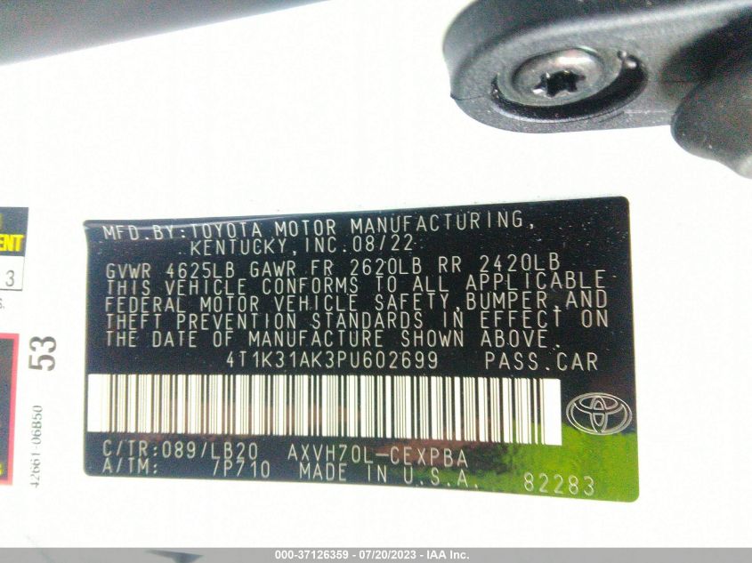 2023 TOYOTA CAMRY HYBRID XSE - 4T1K31AK3PU602699