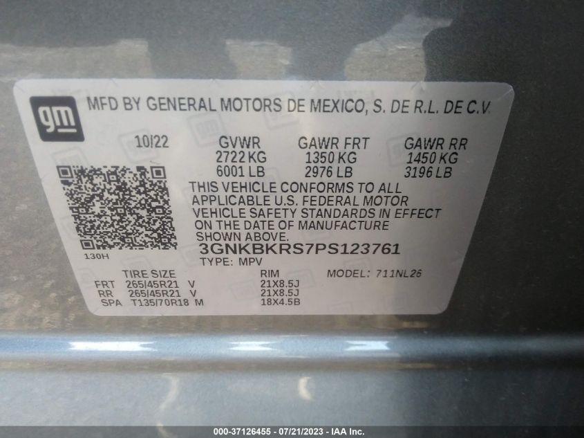 2023 CHEVROLET BLAZER RS - 3GNKBKRS7PS123761
