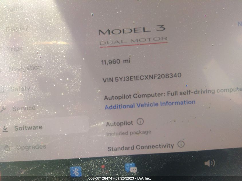 2022 TESLA MODEL 3 - 5YJ3E1ECXNF208340