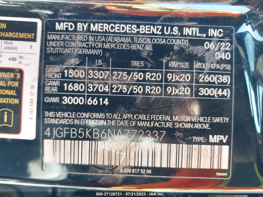 2022 MERCEDES-BENZ GLE 450 4MATIC - 4JGFB5KB6NA772337