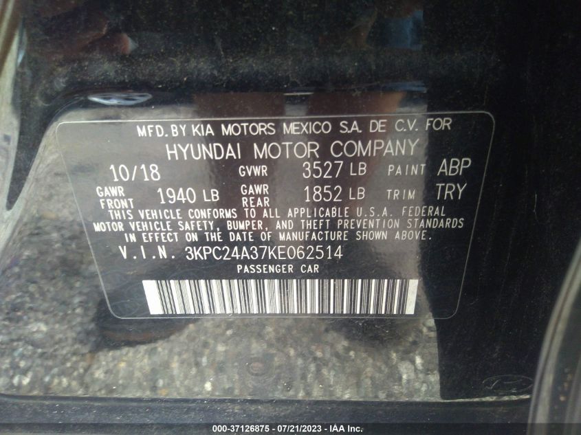 2019 HYUNDAI ACCENT SE/SEL - 3KPC24A37KE062514