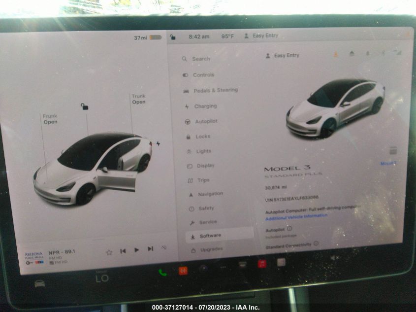 2020 TESLA MODEL 3 STANDARD RANGE - 5YJ3E1EAXLF633066