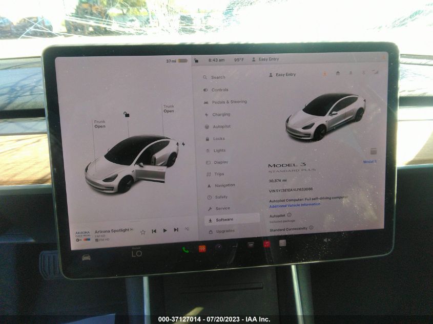 2020 TESLA MODEL 3 STANDARD RANGE - 5YJ3E1EAXLF633066