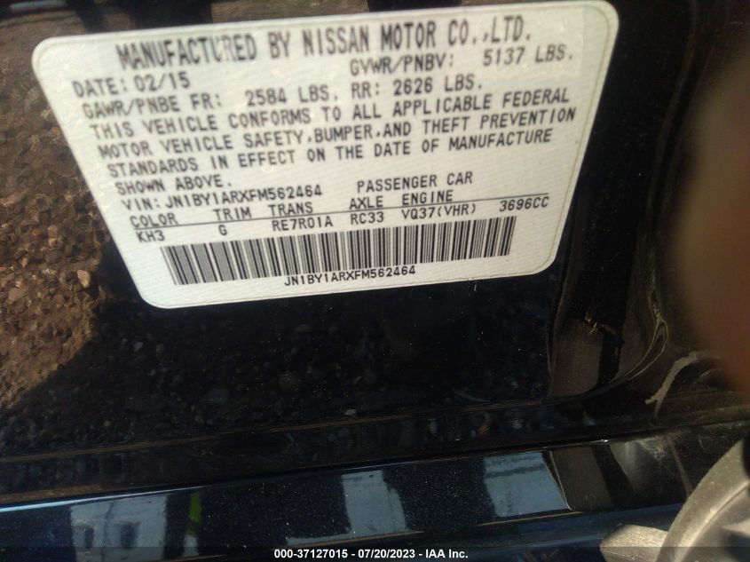 2015 INFINITI Q70 JN1BY1ARXFM562464
