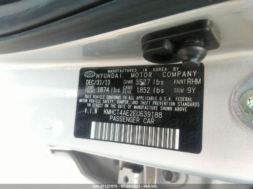 2014 HYUNDAI ACCENT GLS - KMHCT4AE2EU639188
