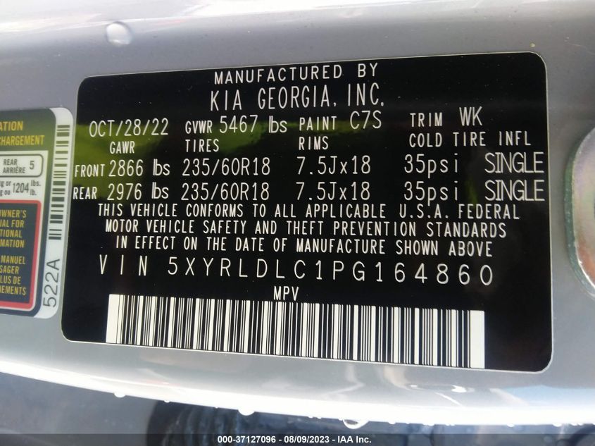 2023 KIA SORENTO X-LINE S - 5XYRLDLC1PG164860