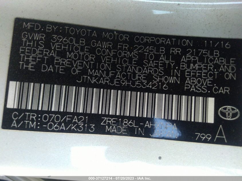 2017 TOYOTA COROLLA IM - JTNKARJE9HJ534216