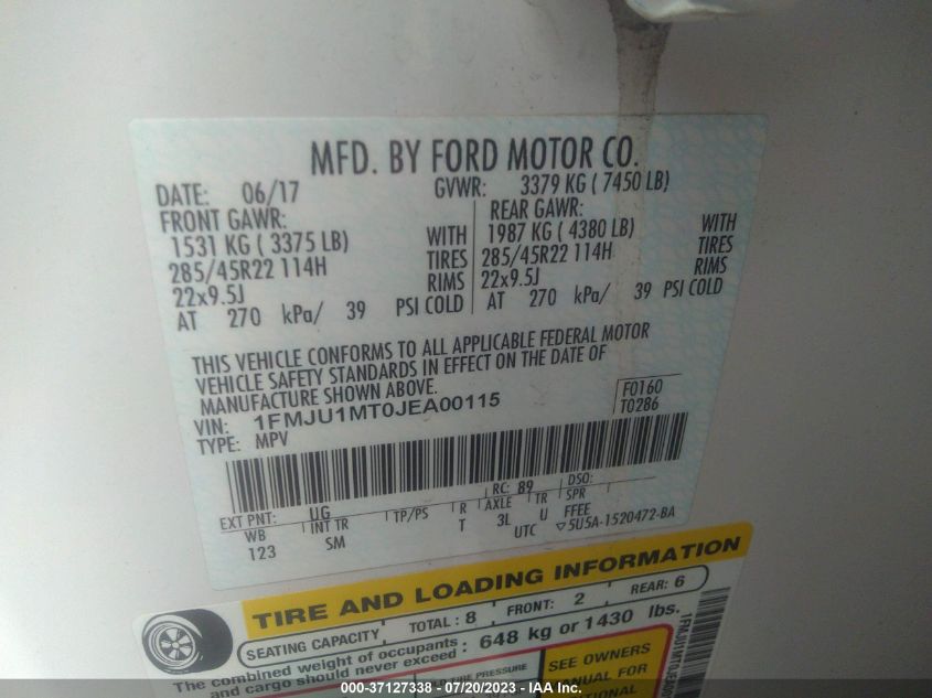 2018 FORD EXPEDITION PLATINUM - 1FMJU1MT0JEA00115