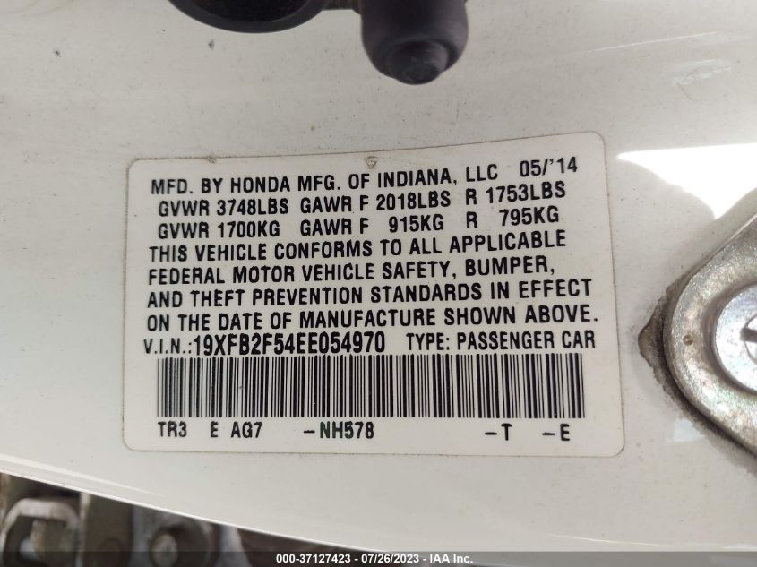 2014 HONDA CIVIC LX - 19XFB2F54EE054970