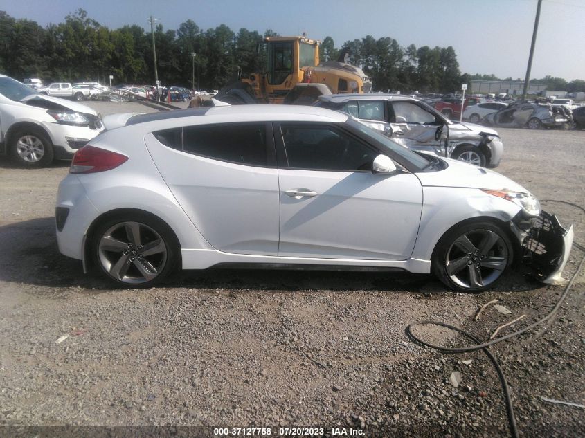 2013 HYUNDAI VELOSTER TURBO W/BLUE INT - KMHTC6AE3DU135162