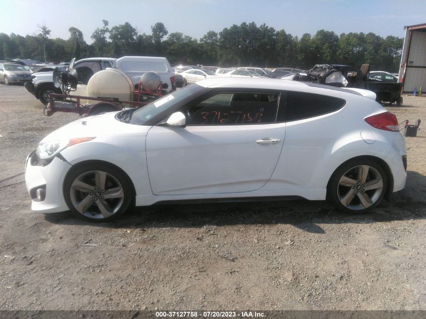 2013 HYUNDAI VELOSTER TURBO W/BLUE INT - KMHTC6AE3DU135162