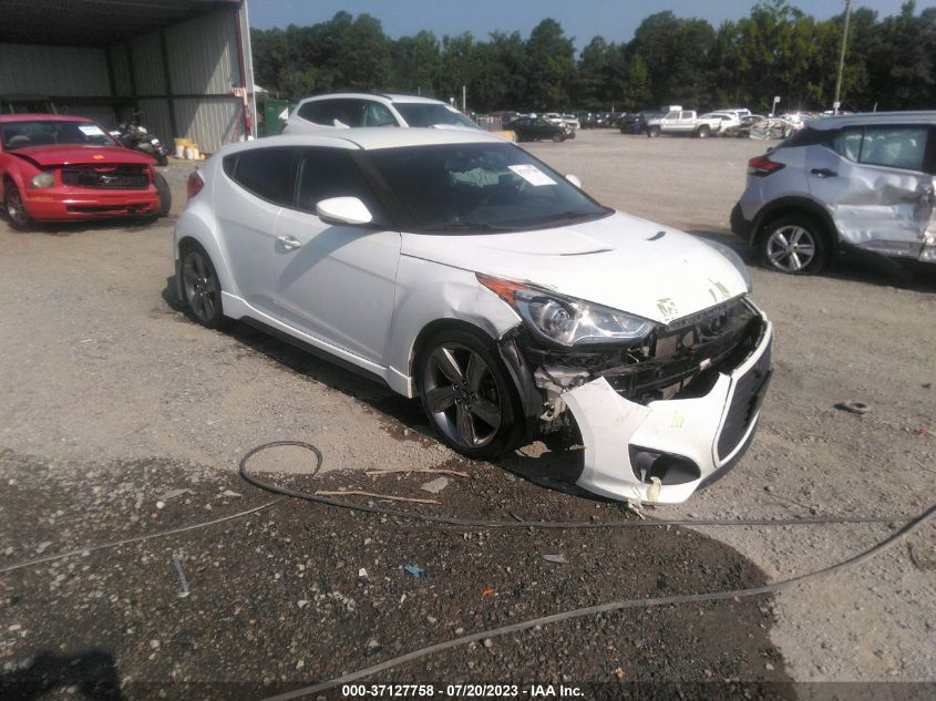 2013 HYUNDAI VELOSTER TURBO W/BLUE INT - KMHTC6AE3DU135162