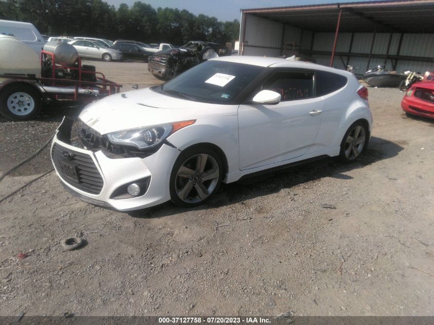 2013 HYUNDAI VELOSTER TURBO W/BLUE INT - KMHTC6AE3DU135162