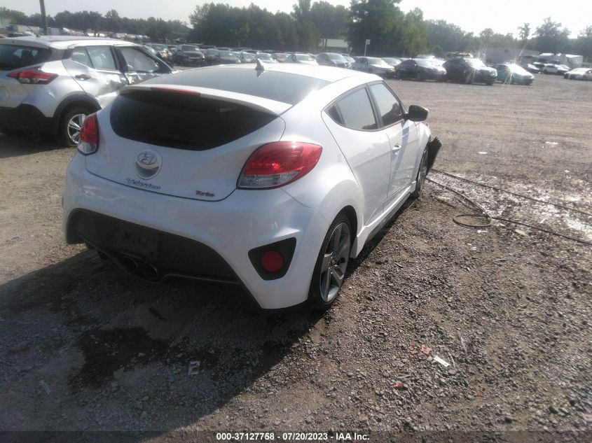 2013 HYUNDAI VELOSTER TURBO W/BLUE INT - KMHTC6AE3DU135162