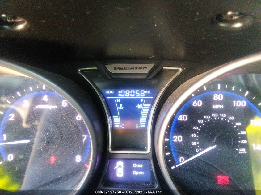 2013 HYUNDAI VELOSTER TURBO W/BLUE INT - KMHTC6AE3DU135162