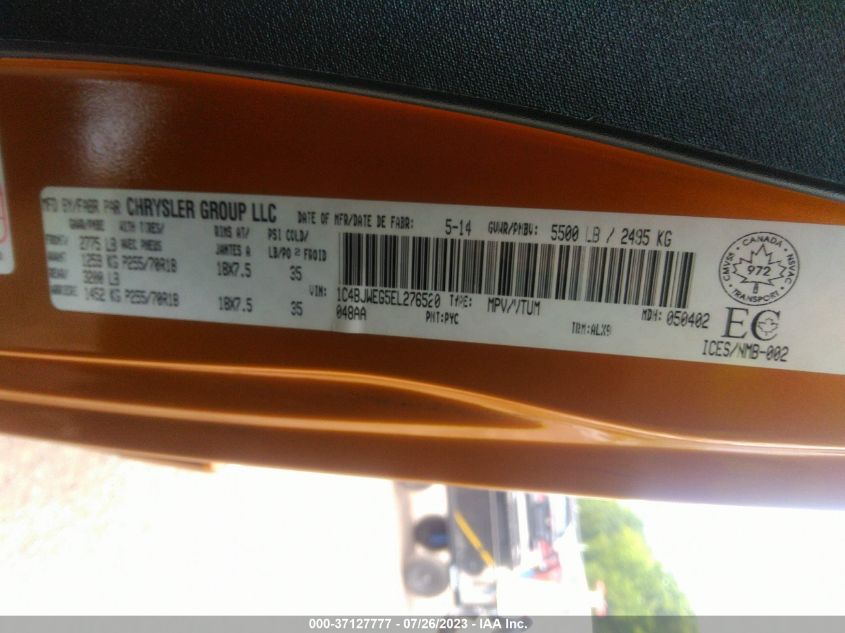 2014 JEEP WRANGLER UNLIMITED SAHARA - 1C4BJWEG5EL276520