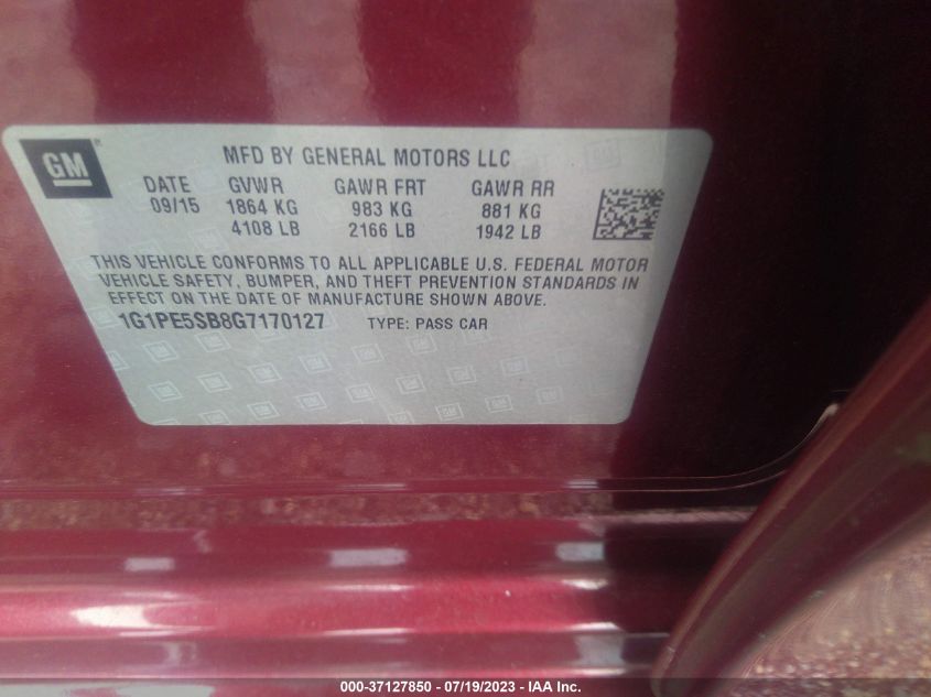 2016 CHEVROLET CRUZE LIMITED LT - 1G1PE5SB8G7170127