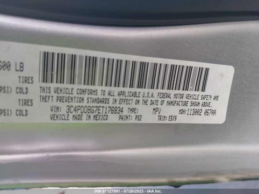 2014 DODGE JOURNEY SXT - 3C4PDDBG7ET176834