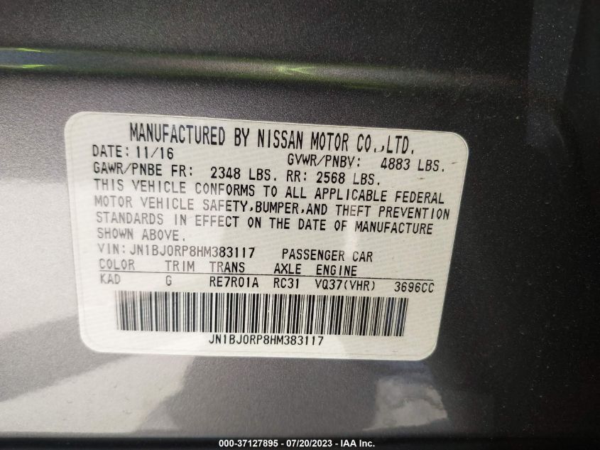 2017 INFINITI QX50 - JN1BJ0RP8HM383117