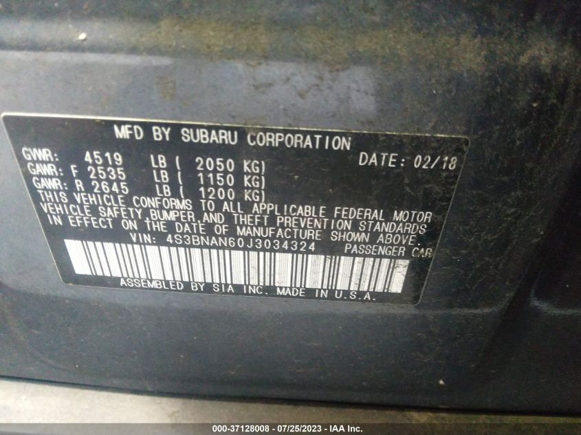 2018 SUBARU LEGACY LIMITED - 4S3BNAN60J3034324